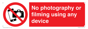 No photography or filming using any device
